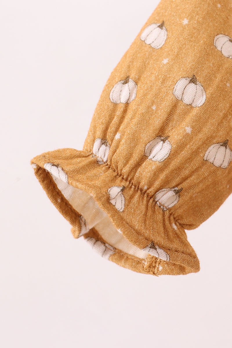 Premium pumpkin print muslin bubble