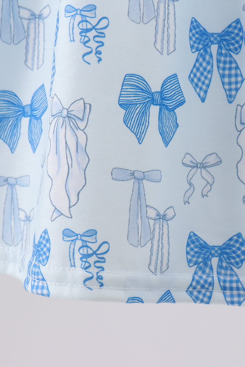 Blue bow smocked dress