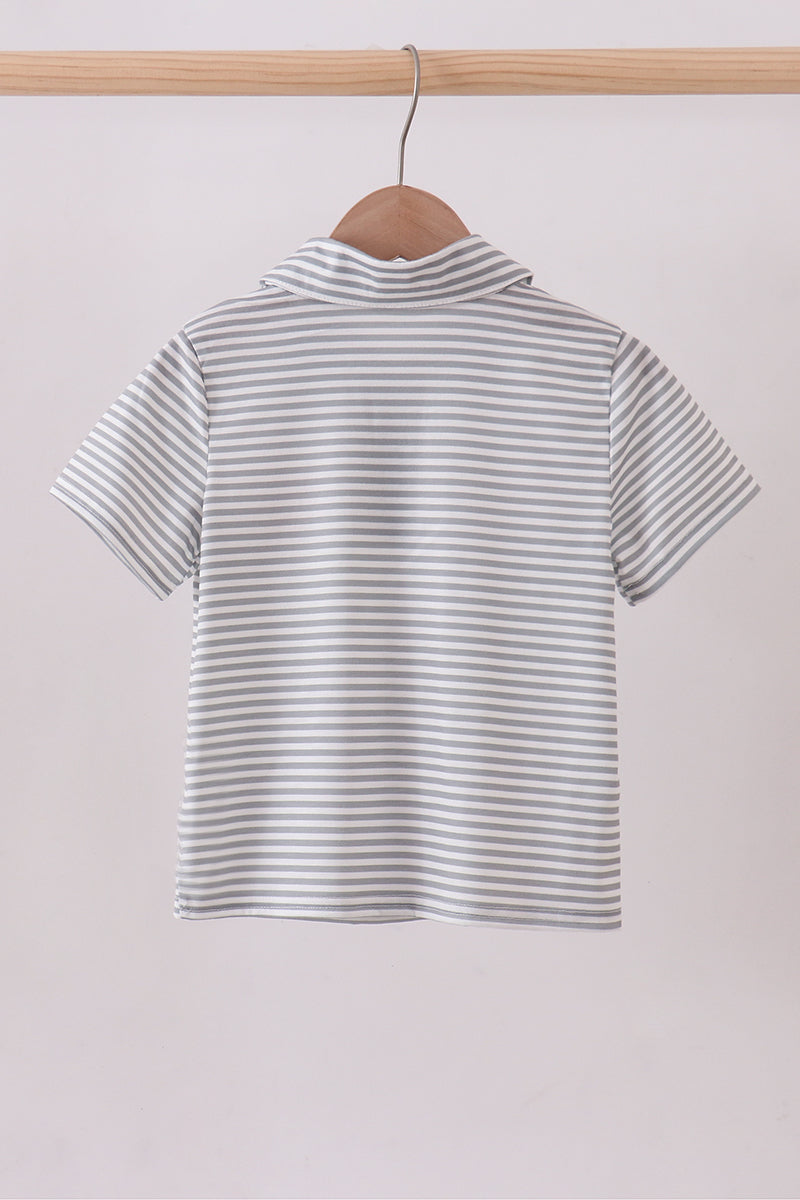 Orange Tennessee embroidery stripe button down shirt