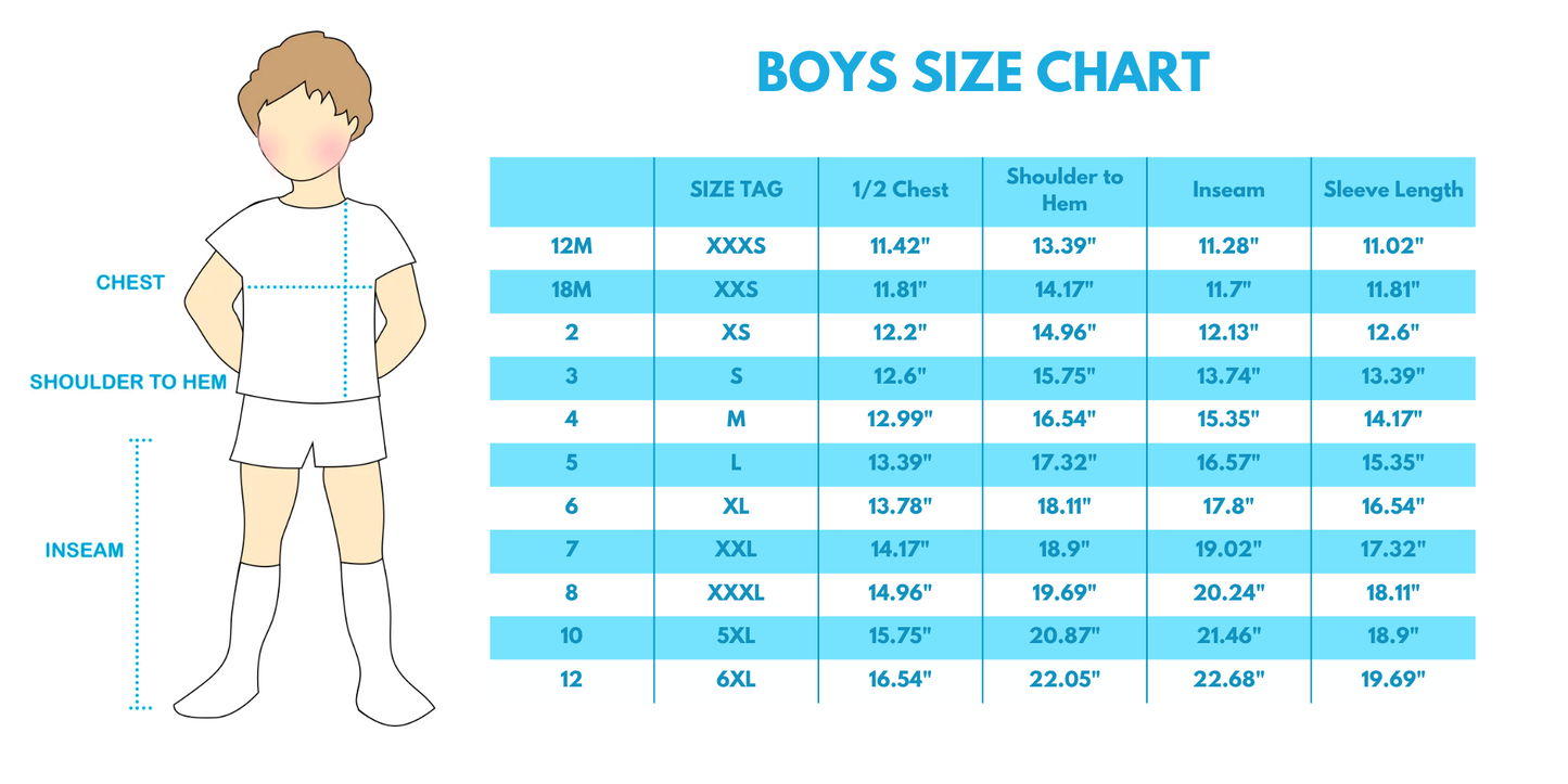 Blue stripe character applique shorts set