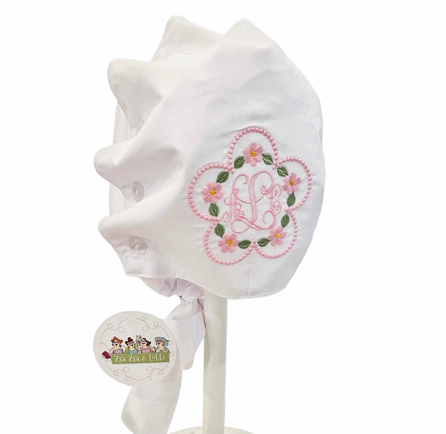 Zsa Zsa & LoLLi - Heirloom Southern Bonnet, Sun Hat, Baby Gift, Shower Gift: Pink / Medium (12-24)