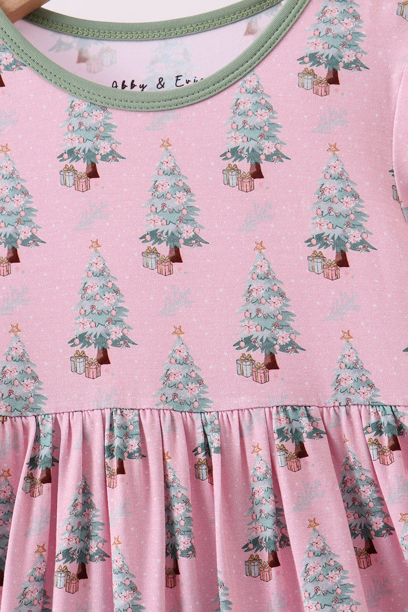 Pink christmas tree bamboo dress