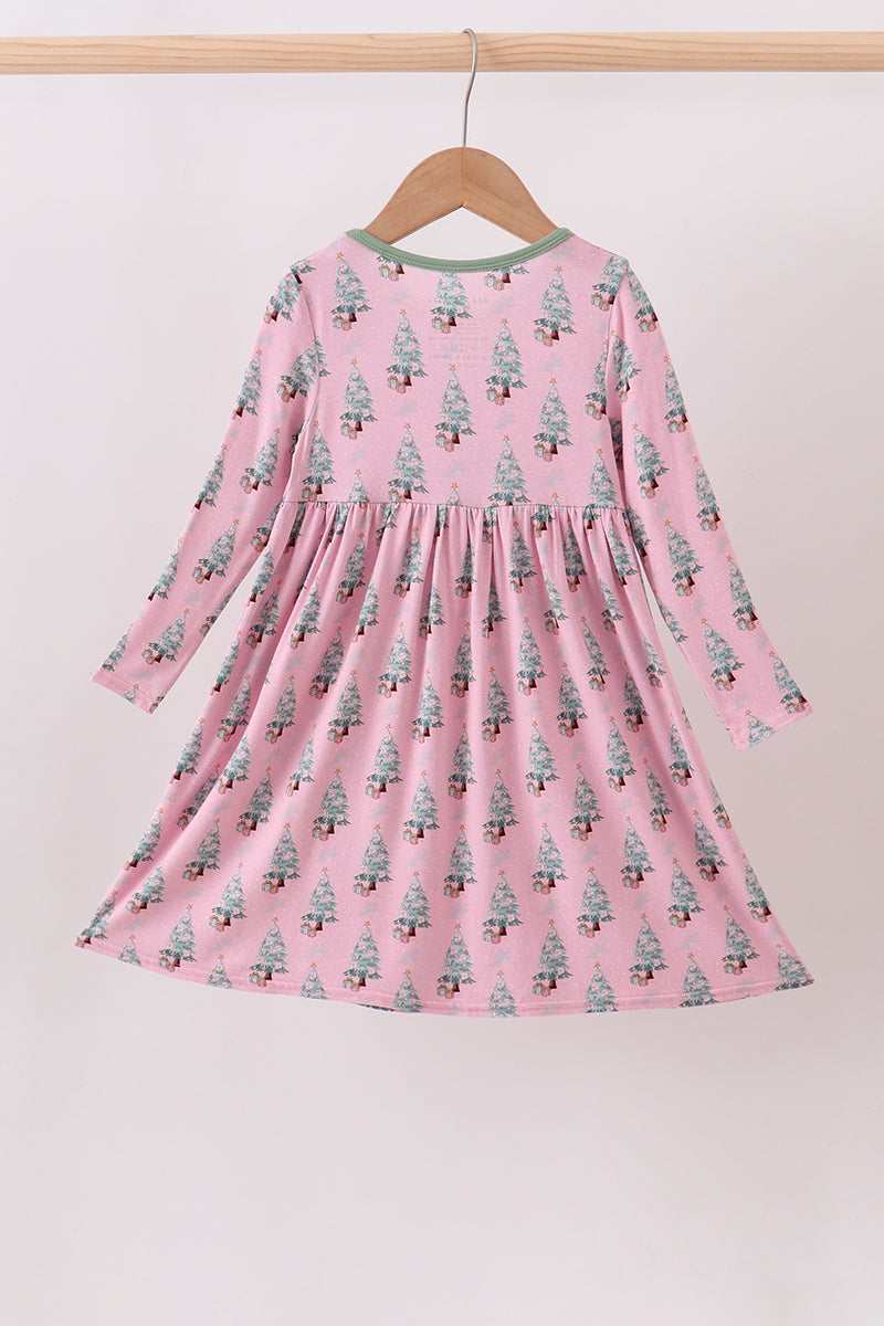 Pink christmas tree bamboo dress
