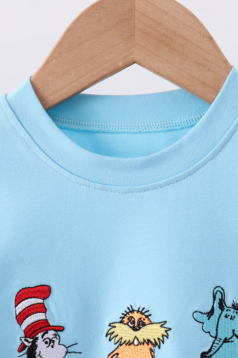 Blue character embroidery bubble