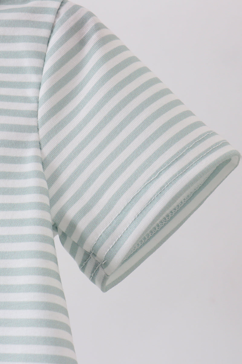 Sage bunny embroidery stripe bubble