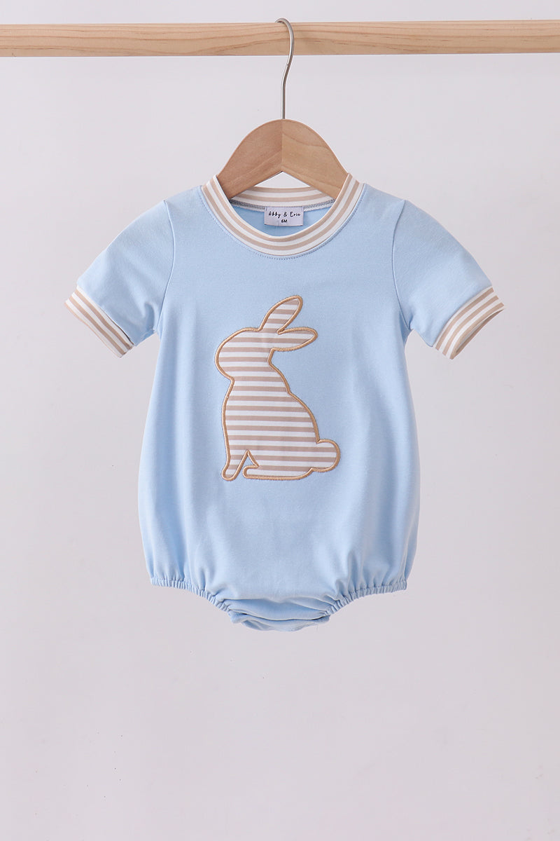 Blue bunny applique bubble