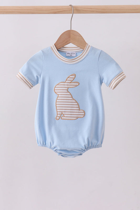 Blue bunny applique bubble