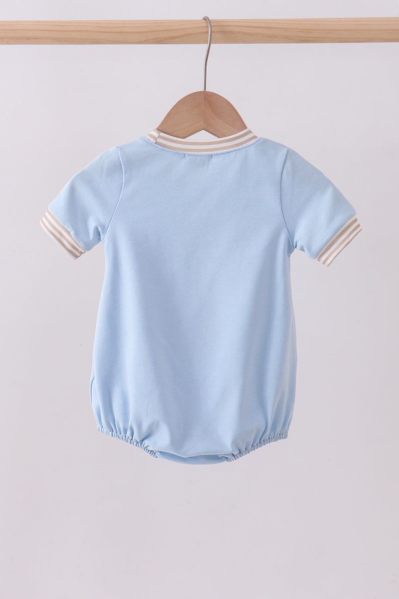 Blue bunny applique bubble