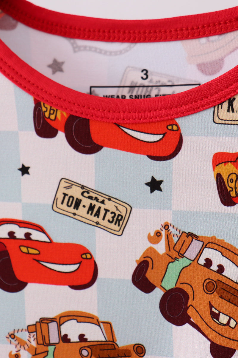 Red character bamboo pajama set