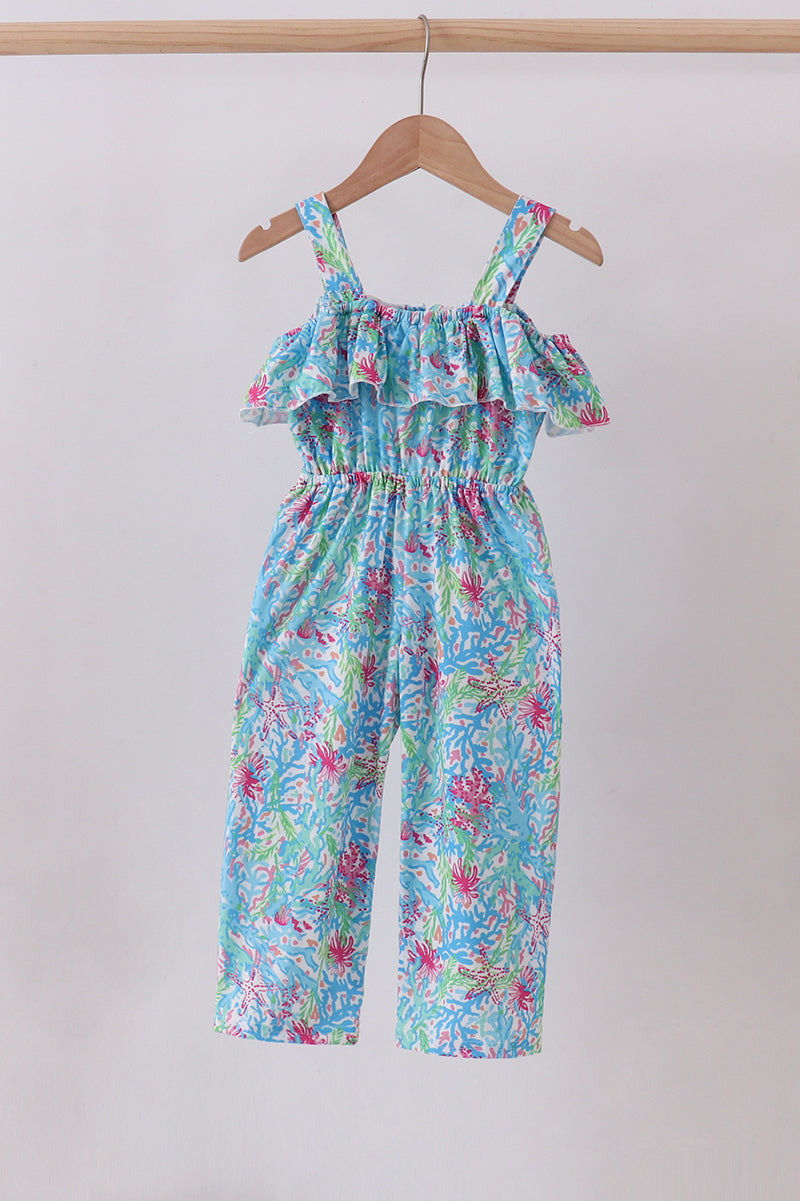 Mint island bloom jumpsuit