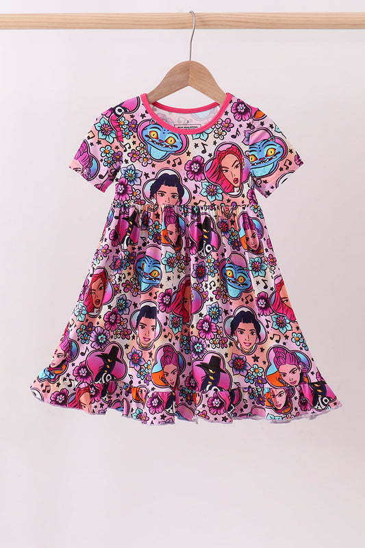 Purple character bamboo dress