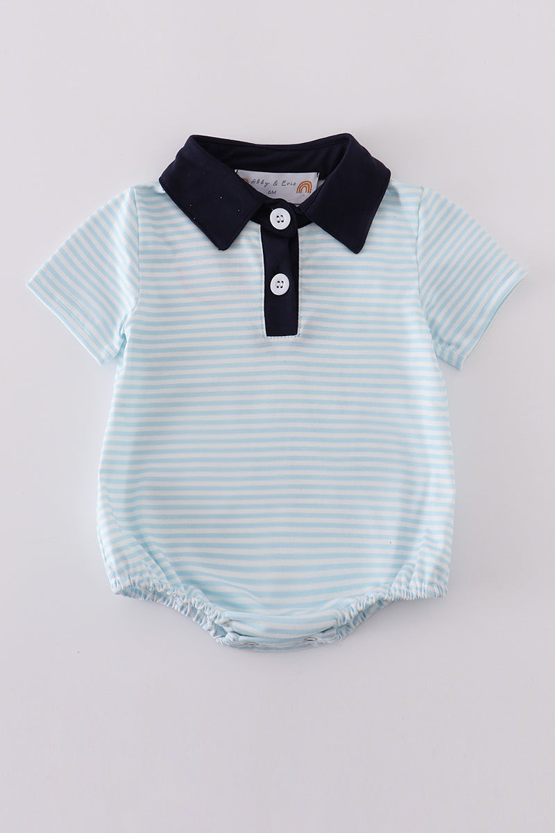 Navy stripe boy bubble