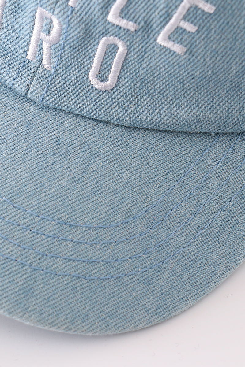 Blue little bro embroidery hat