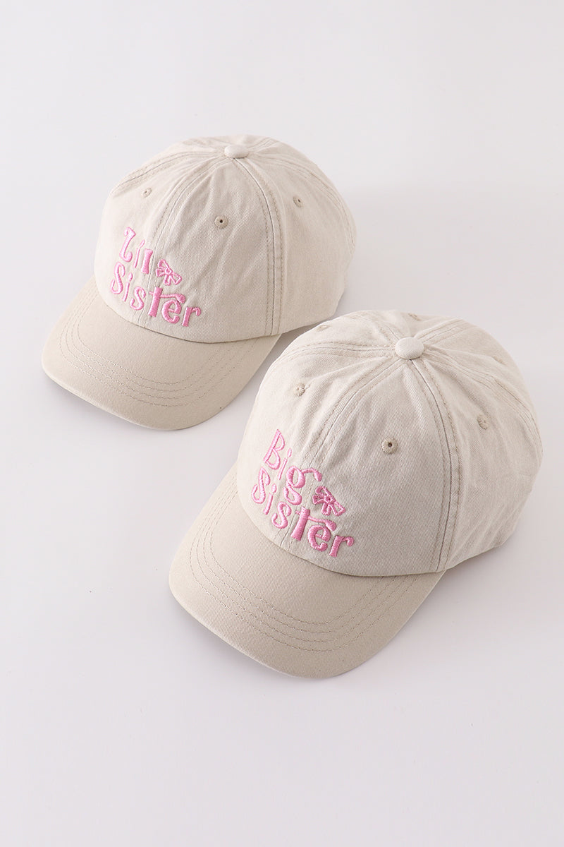 Khaki sister embroidery baseball cap