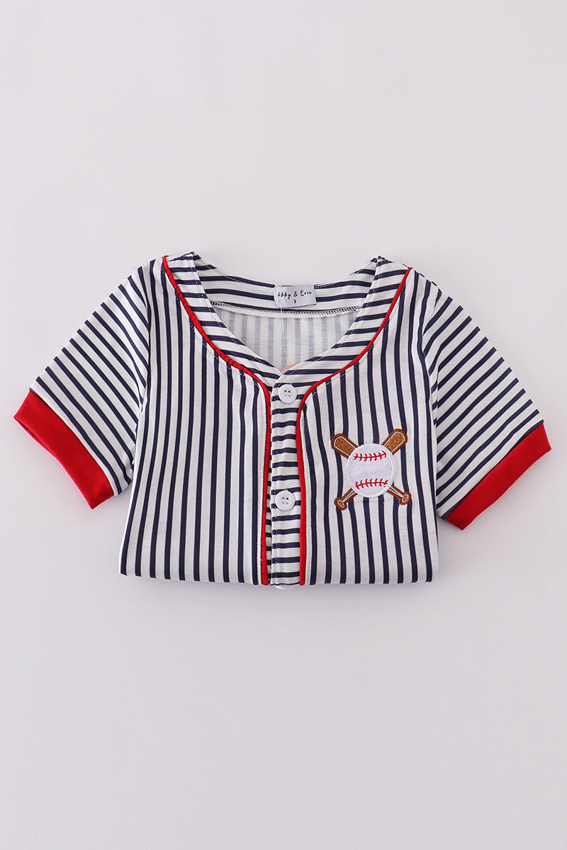 Stripe baseball embroidery set