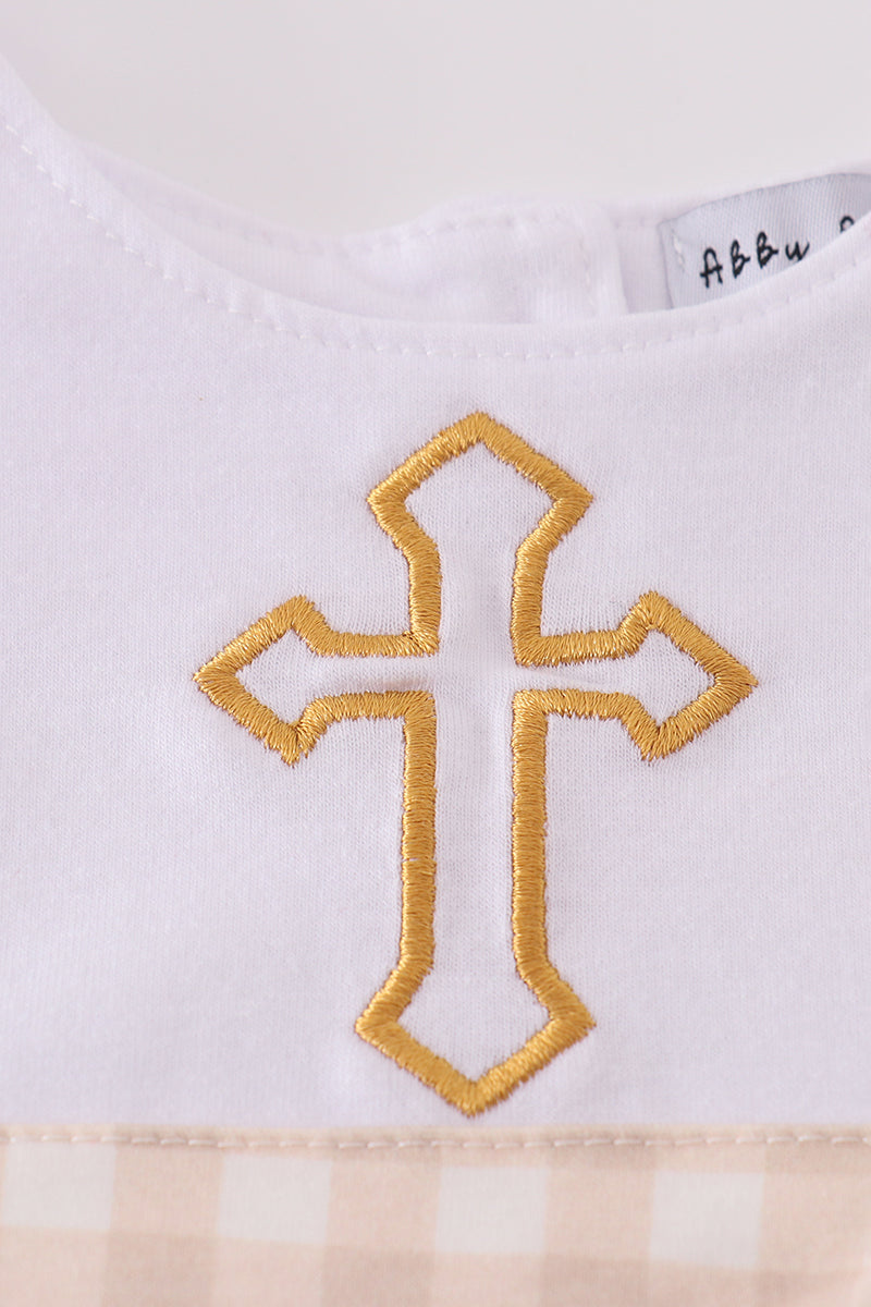 Easter cross embroidery boy bubble