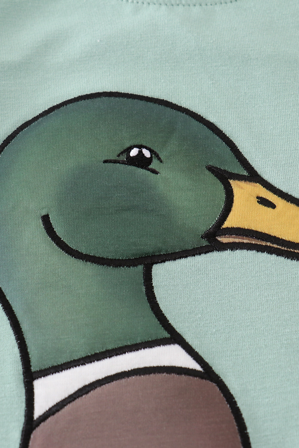 Green duck applique top