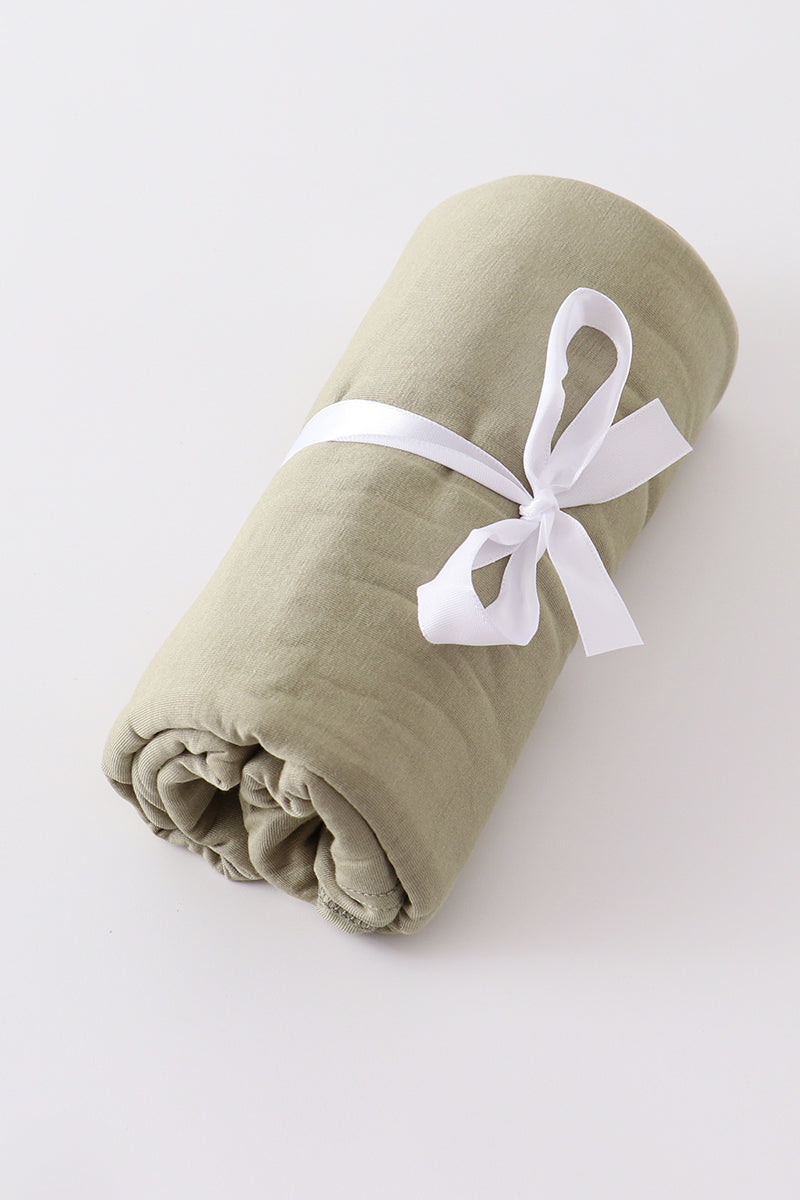 Olive baby bamboo swaddle blanket