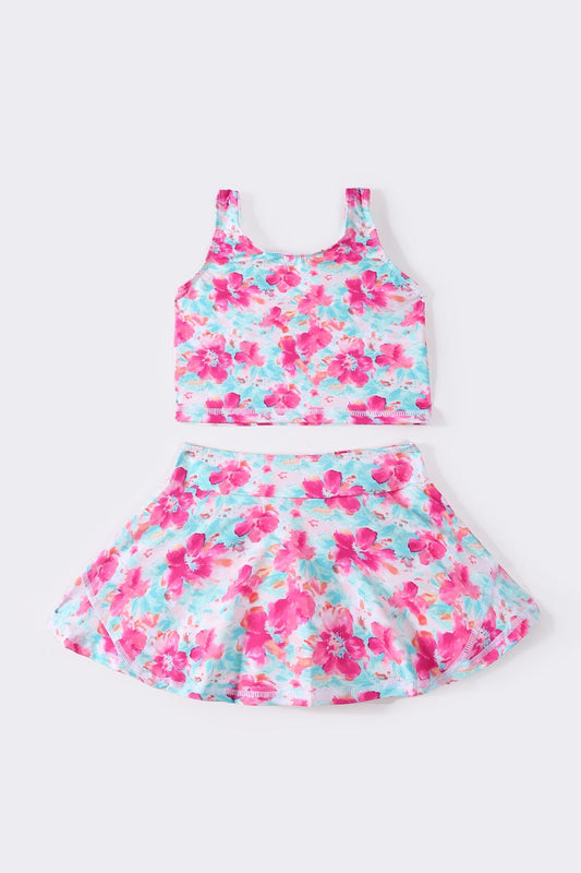 Blossom breeze print girl 2pc swimsuit