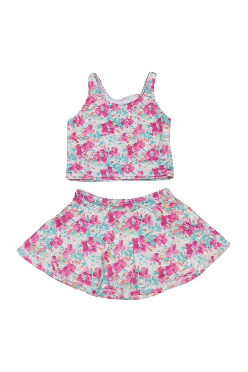 Blossom breeze print girl 2pc swimsuit