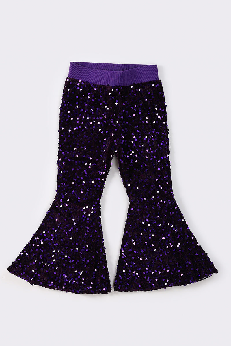 Purple sequin mardi gras girl pants