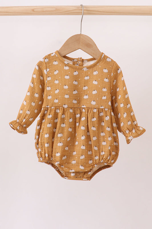 Premium pumpkin print muslin bubble