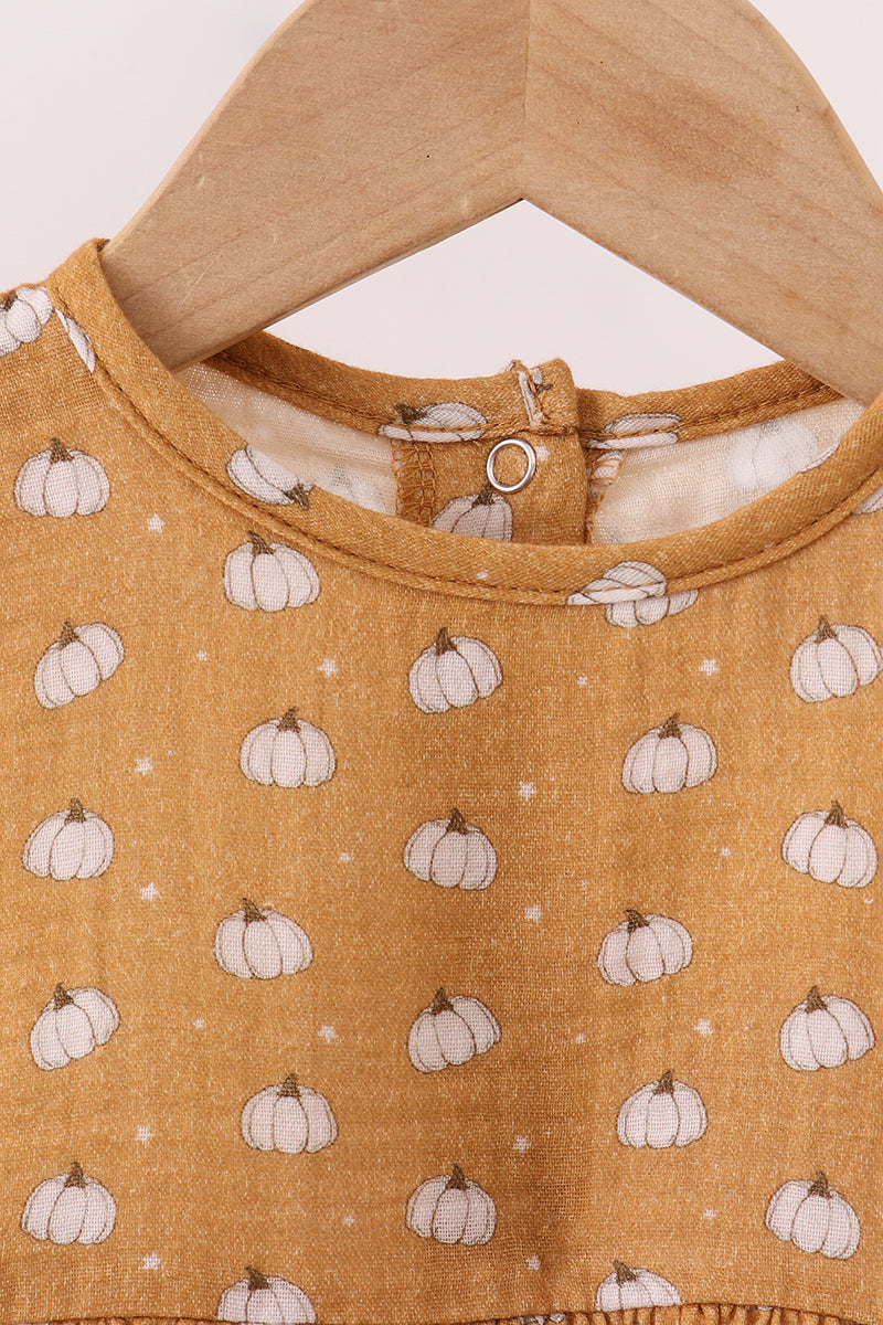 Premium pumpkin print muslin bubble