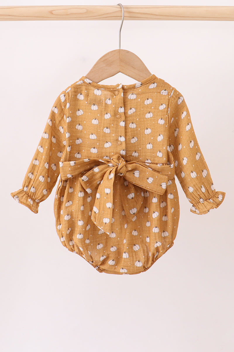 Premium pumpkin print muslin bubble