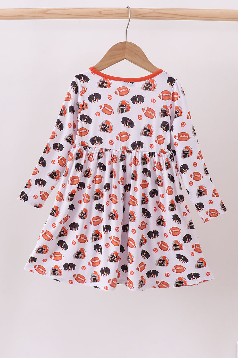 Premium orange tennessee print bamboo dress