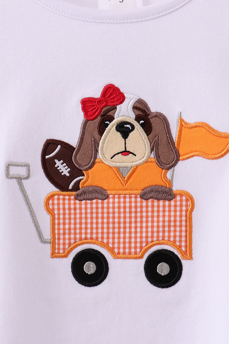 Premium White Tennessee puppy applique top