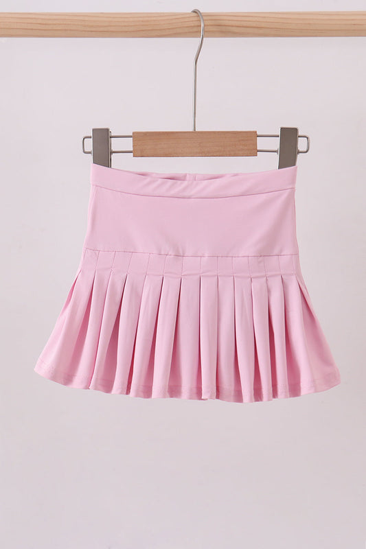 Pink pleated skort