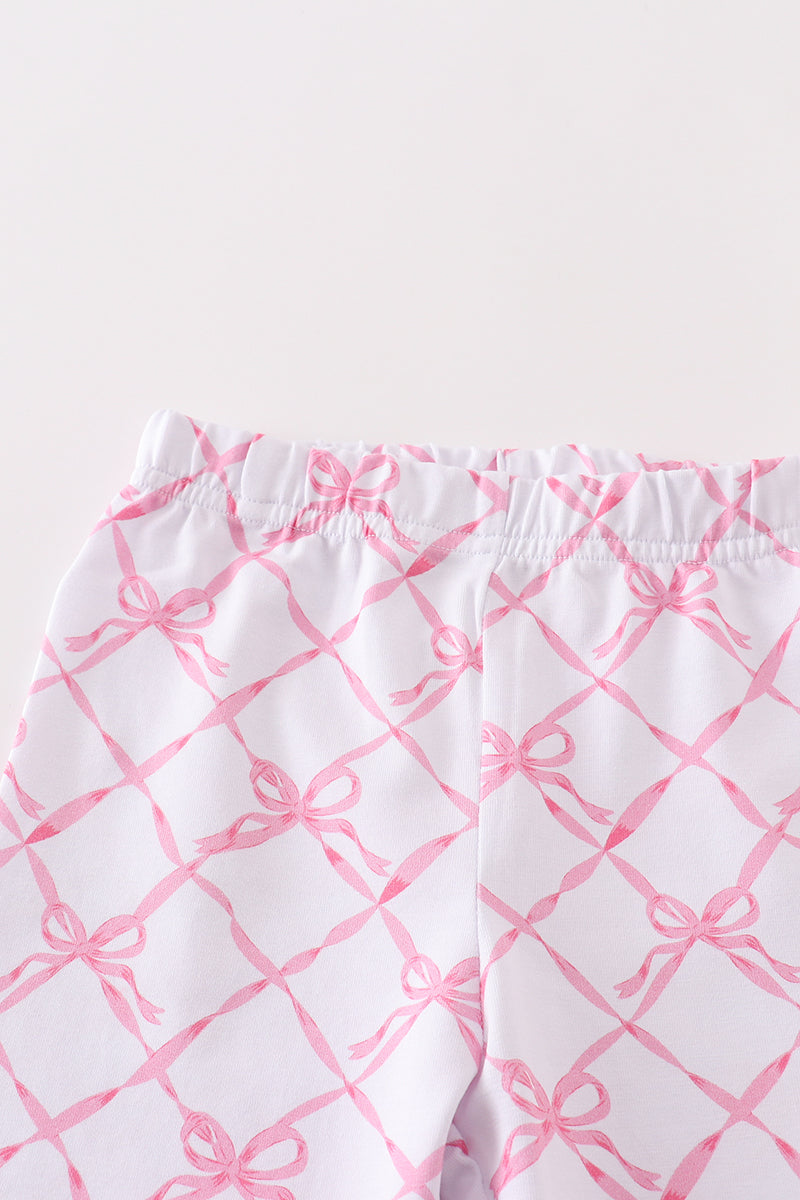 Premium Pink bow tie girl pajama set