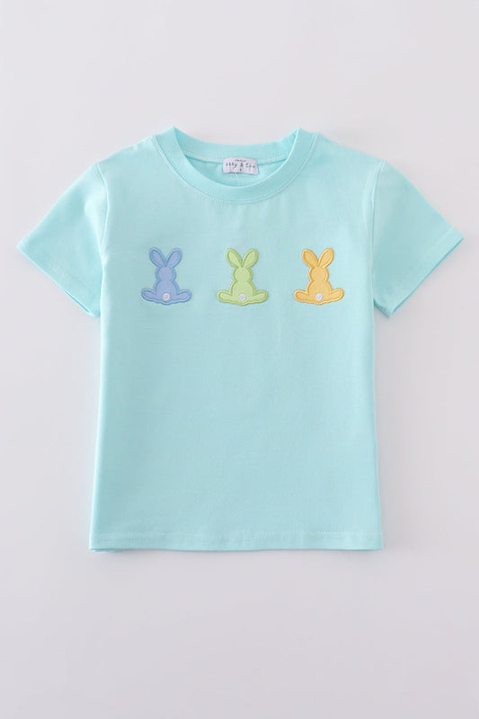 Premium mint bunny embroidery top