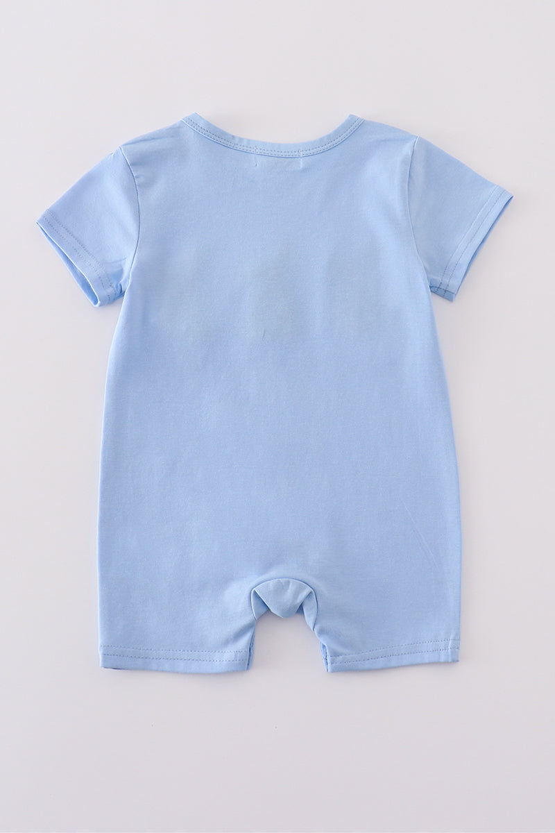 Premium Blue bunny embroidery romper