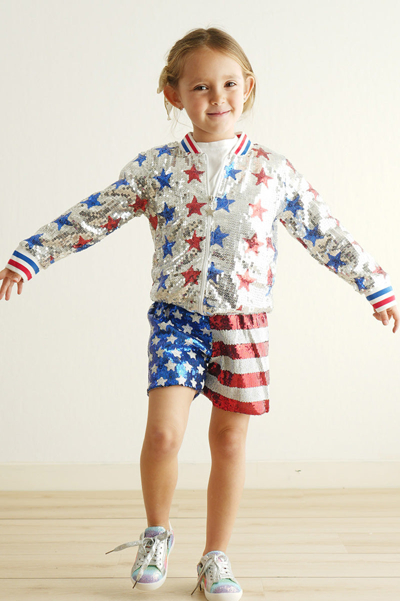 Patriotic sequin girl shorts