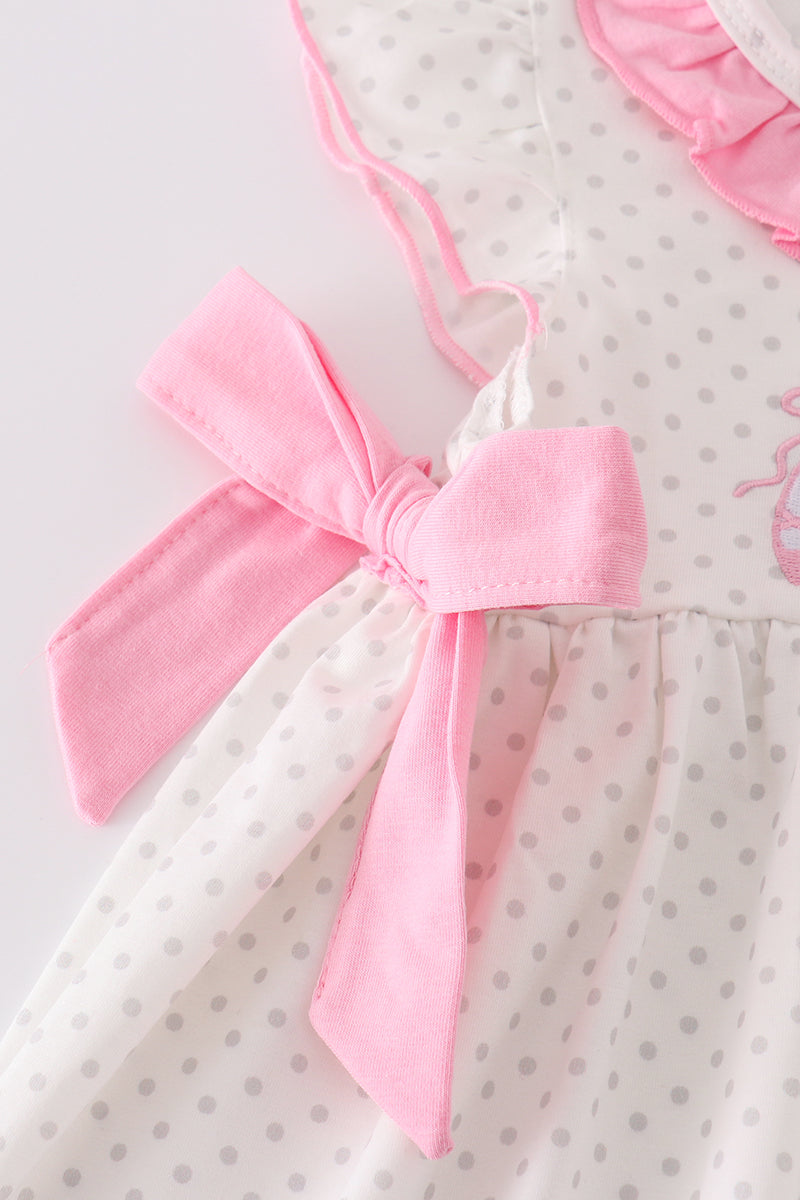 Pink ballet embroidery girl dress