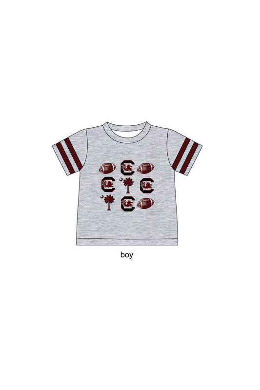 South carolina football stripe boy top