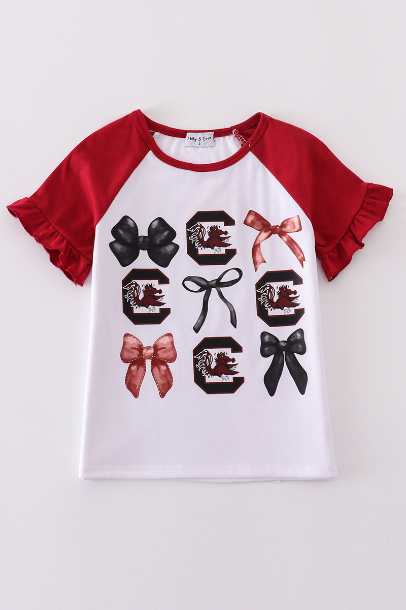 South carolina bow girl top