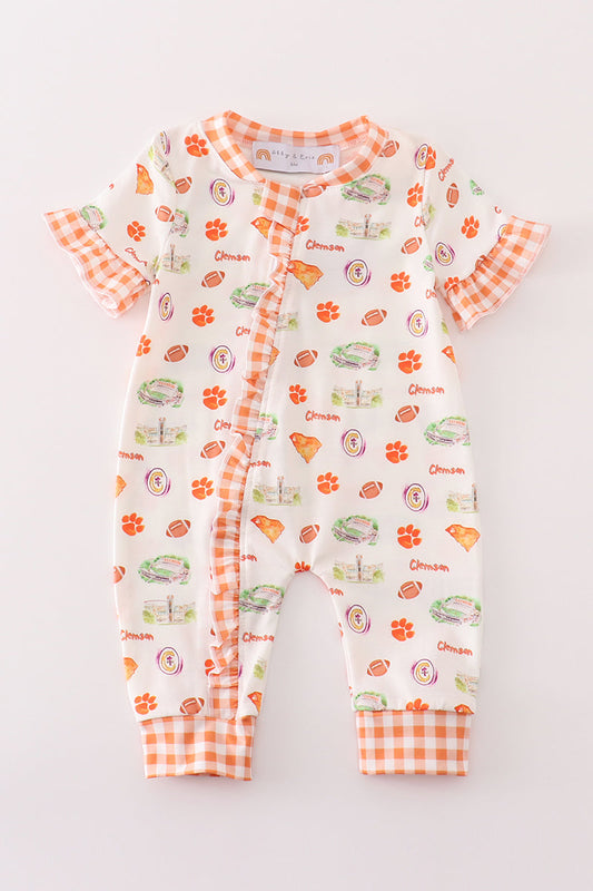 Clemson football baby girl romper