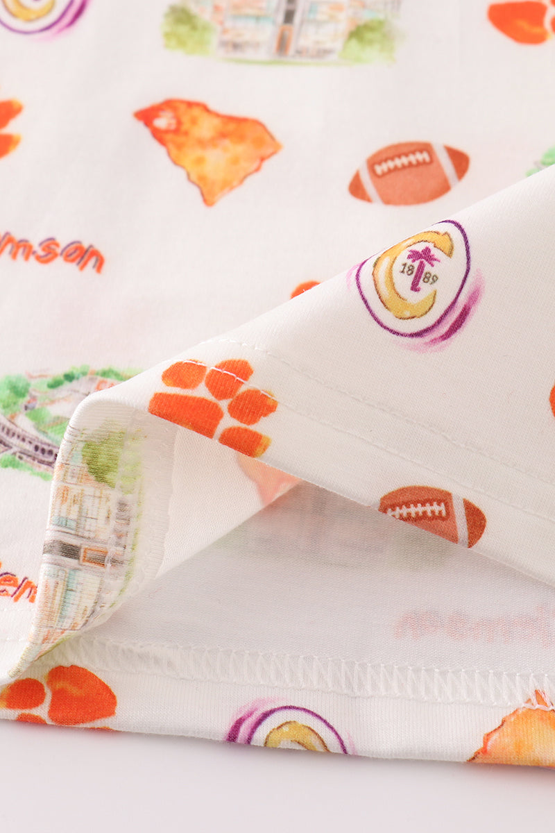 Clemson football baby girl pajamas set