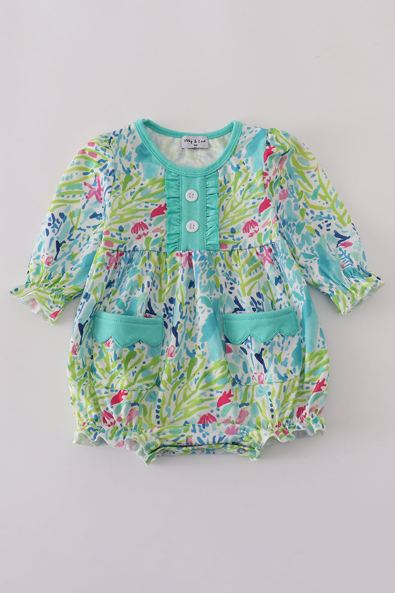 Green meadow splash ruffle bubble