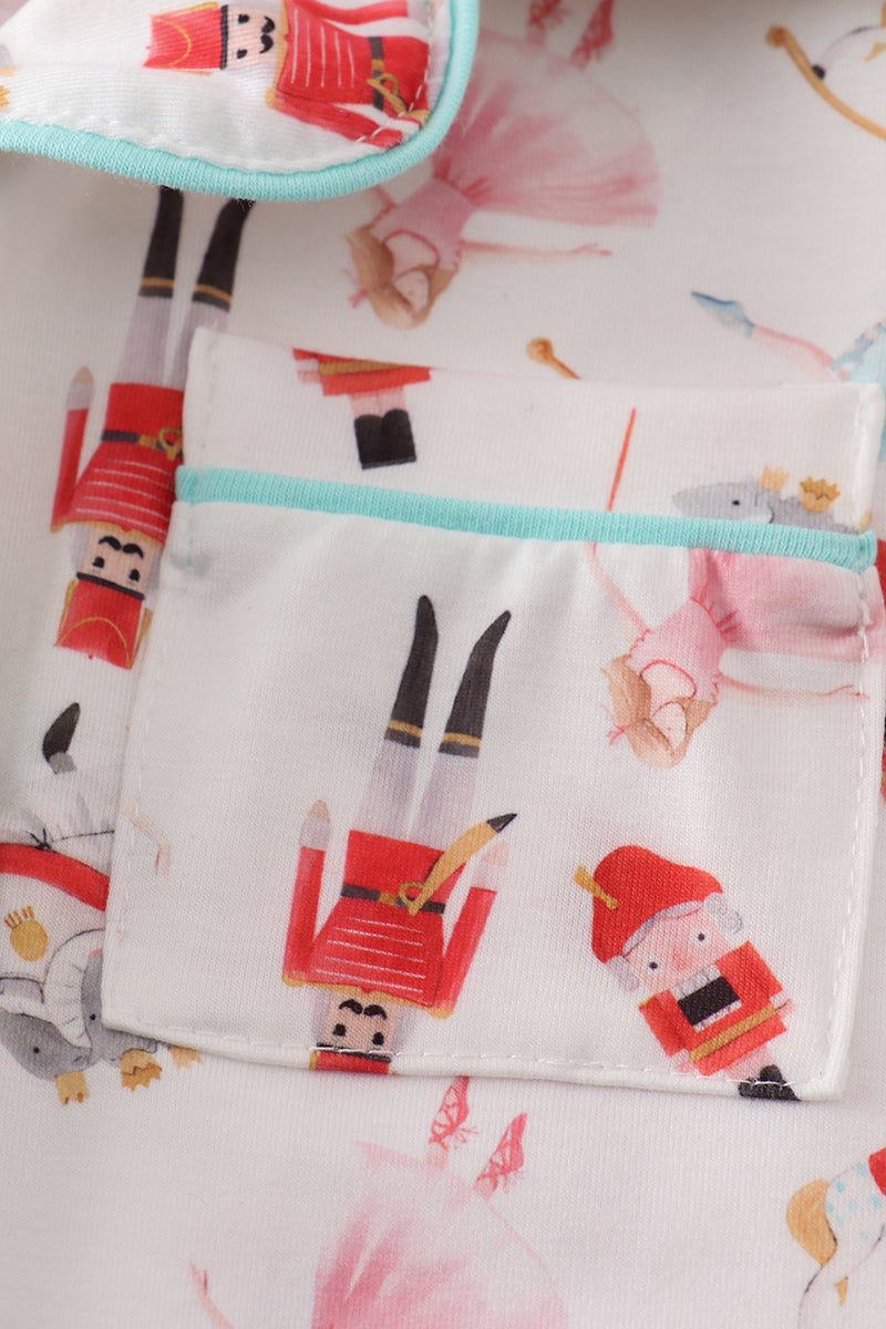 Christmas nutcracker print boy pajamas set