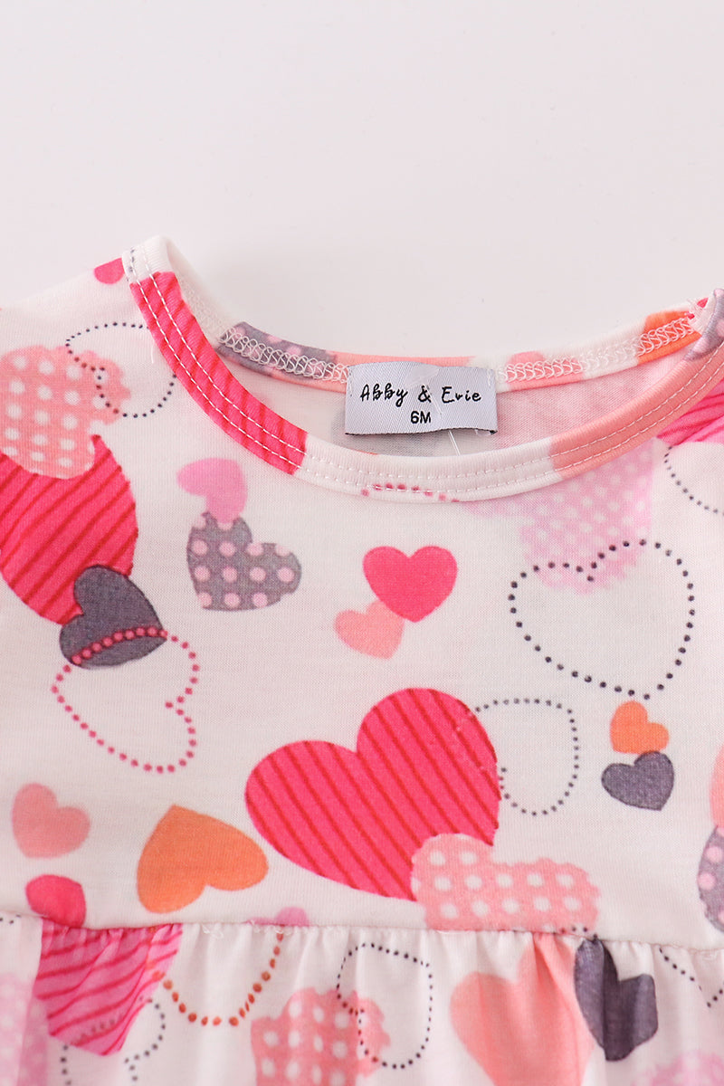 Pink valentine heart ruffle girl bubble