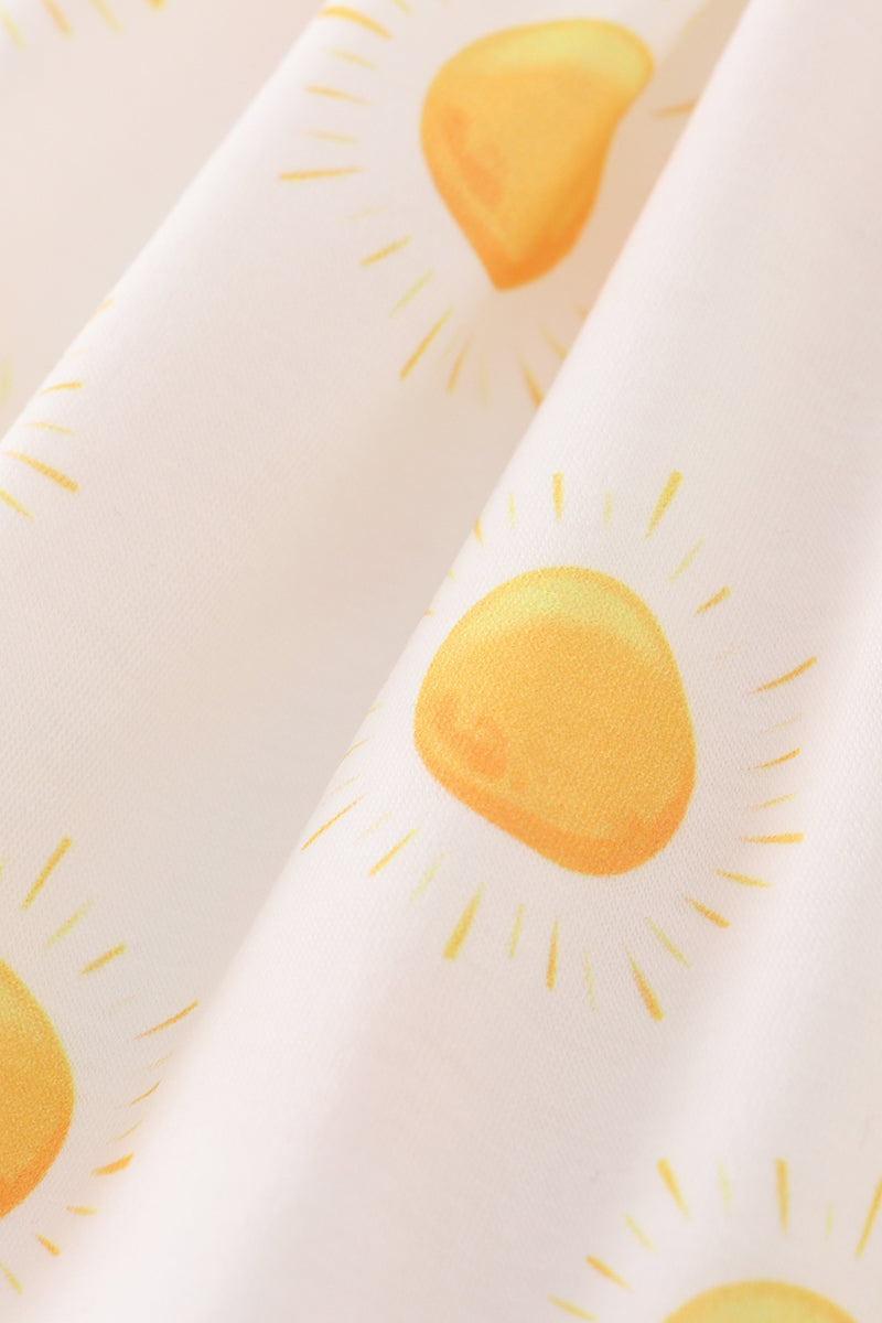 Yellow you are my sunshine embroidery dress