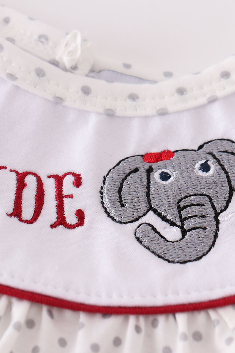 Maroon roll tide embroidery girl set