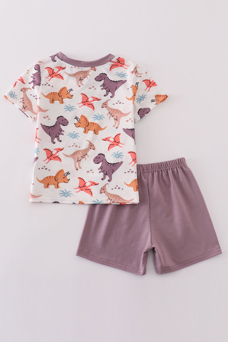 Dinosaur print boy set