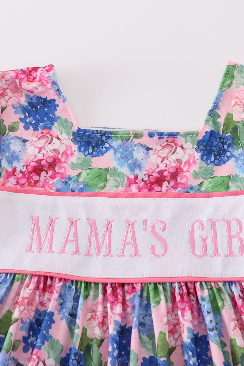 Blooming love MAMA'S GIRL embroidery girl dress