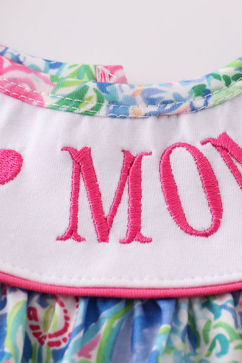 Garden bloom I love MOM embroidery girl set