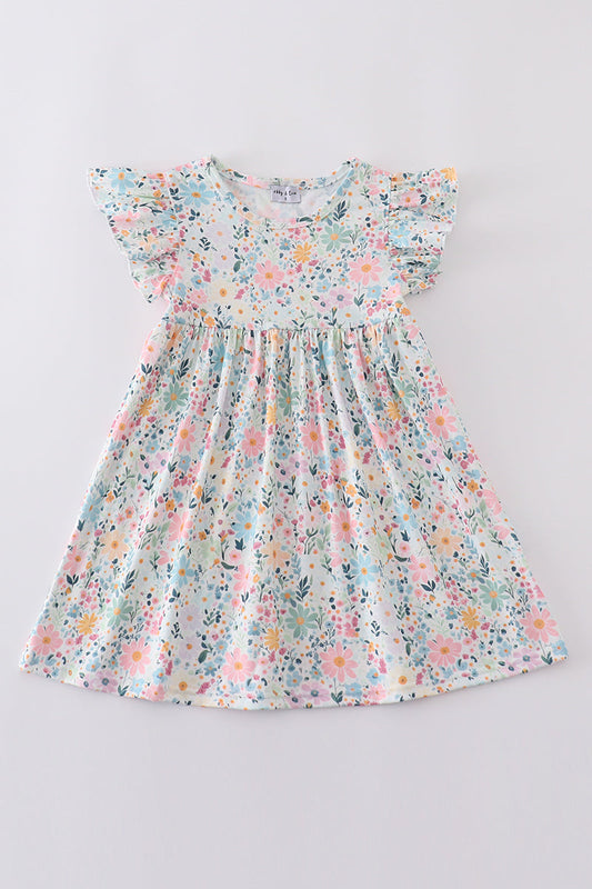 Spring blossom print dress