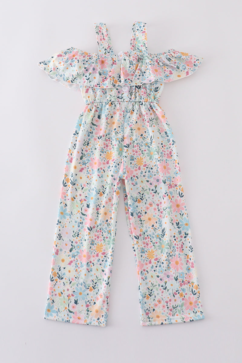 Spring blossom print jumpsuit